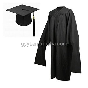Vestido <span class=keywords><strong>de</strong></span> graduación <span class=keywords><strong>de</strong></span> maestro <span class=keywords><strong>de</strong></span> lujo personalizado, gorra y capucha uniformes <span class=keywords><strong>de</strong></span> graduación negros mate - Product Image 1