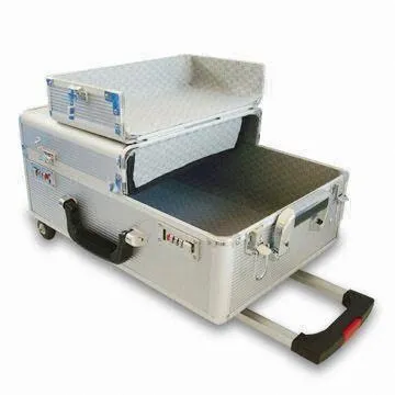 OEM/ODM Prix Usine Plaine Argent Ouverte Bi-directionnelle Codelock En Aluminium Trolley Valise Rigide Poids