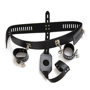 Lederen <span class=keywords><strong>Bondage</strong></span> Harnas Mannelijke Kuisheidsgordel Penis Kooi Sex Broek - Product Image 1