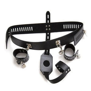 Leather Bondage Harness Male Chastity Belt Penis Cage Sex Pants