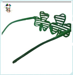 安い緑色のプラスチックシャムロック聖パトリックの日ファンシードレスパーティーグラスHPC-0671 - Product Image 3