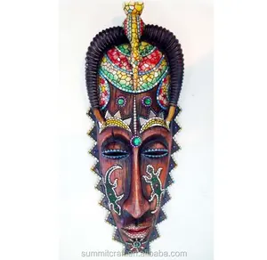 el yapımı reçine Afrika kabile maskeleri 3d duvar dekor