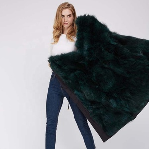 Winter Warm Ladies Real Fox Fur Pink Lining Parka <strong>Coat</strong> <strong>with</strong> <strong>Hat</strong> - Product Image 6