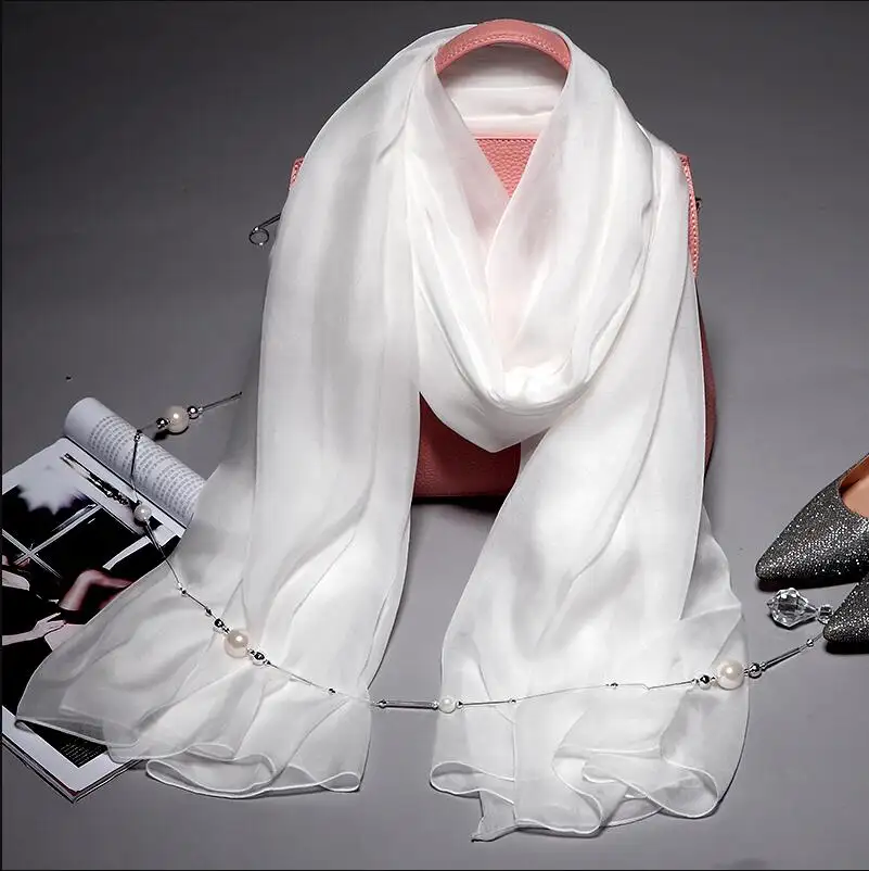 Europe best quality 100% white silk scarves and shawls for dyeing