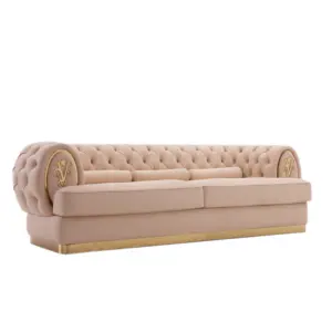 MMD1805-23 High End Sofa Disesuaikan Mewah Italia Beige Penuh Kulit Asli Sofa Ruang Tamu Sofa Momoda Furnishing