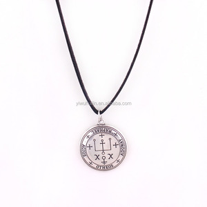 Vintage The Sliver Archangel RAPHAEL Talisman Charm collana con corda regolabile bronzo sigillo di raffaello <span class=keywords><strong>collane</strong></span> con pendente angelico - Product Image 1