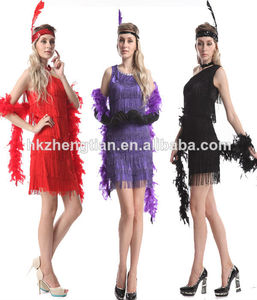 2014 las ventas caliente traje de las señoras <span class=keywords><strong>vestido</strong></span> de lujo hasta glee animadora 20s flapper 70s retro feliz de halloween - Product Image 2