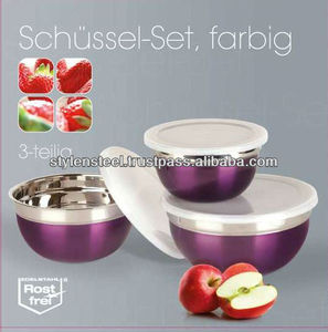 Cuenco de ensalada de acero inoxidable con tapa, cuenco profesional púrpura, venta directa de fábrica - Product Image 3