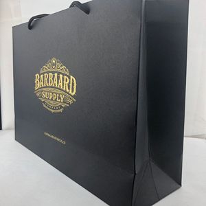 <span class=keywords><strong>2019</strong></span> Logo personnalisé Imprimé Noir Mat Jeans Emballage Sac En Papier Pour Faire Du Shopping - Product Image 3