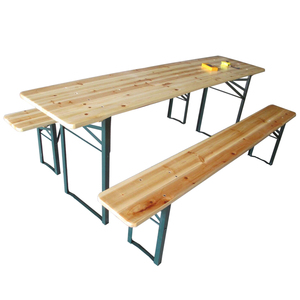foldable wooden folding wine picnic wood bench with big beer table set outdoor furniture