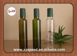 250ml claro color verde oscuro de color marrón oscuro ronda de color de aceite de oliva de vidrio de <span class=keywords><strong>la</strong></span> botella y <span class=keywords><strong>la</strong></span> tapa verde - Product Image 2