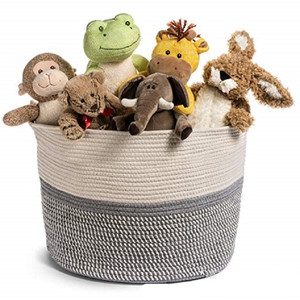 Nordic Style Foldable Cotton Rope Handmade Woven <strong>Storage</strong> <strong>Baskets</strong> Flexible Design 2 Colors Available <strong>Large</strong> Kids Toy Laundry Xy - Product Image 2