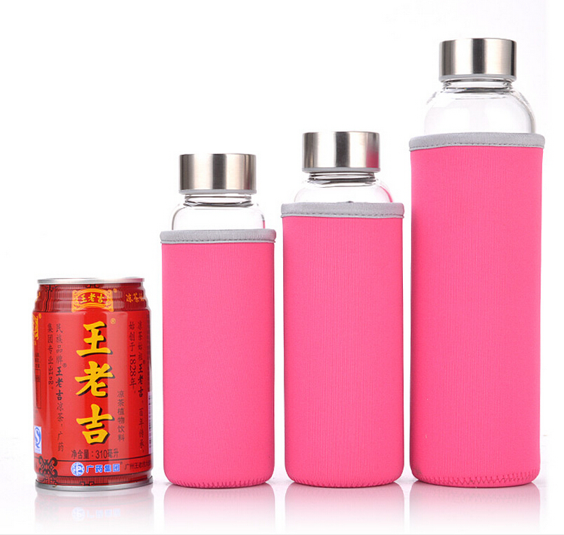 18.5 Oz Glass Water Bottle-l Glass Bottle Tea Cup Tea Bottle And Handmade Colorful Handle Nylon Sleeve