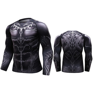 Sports Raglan Sleeve <strong>Black</strong> Panther 3D Printed T <strong>Shirts</strong> Men Cosplay Costume Clothing <strong>Compression</strong> <strong>Shirts</strong> - Product Image 4
