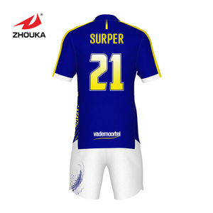 Personal isierte benutzer definierte Jugend Goalie Futbol Gelb Blau Fußball trikot - Product Image 2