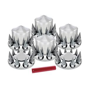 Kit de <span class=keywords><strong>cache</strong></span>-essieu chromé avec caches d'écrous de roue à filetage pointus de 33 mm - Product Image 2