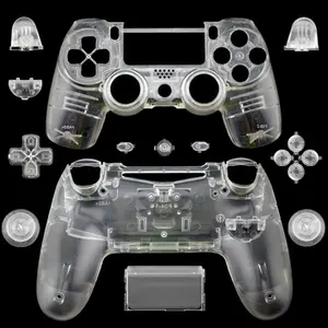 PS4プレイステーション4ゲームパッド用のクラシックなデザインの透明シェルケース