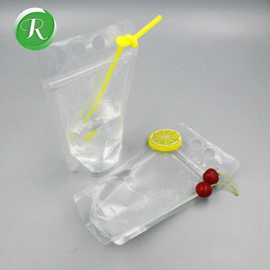 Bolsas de beber transparentes con cremallera, bolsa reutilizable con paja de plástico para bebidas, <span class=keywords><strong>capri</strong></span>, para el sol - Product Image 3
