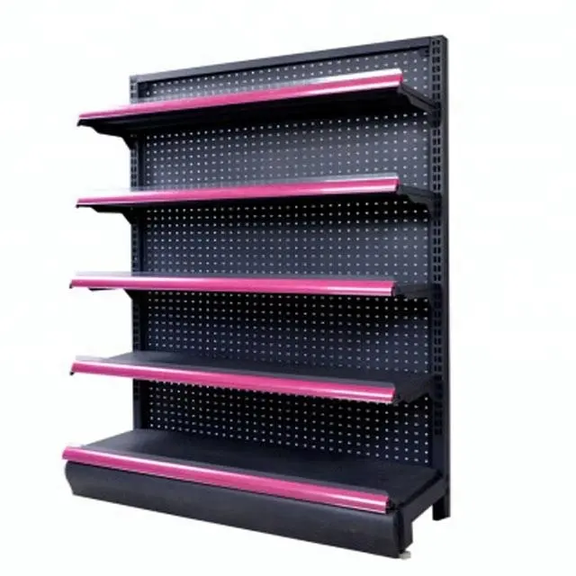 Supermarket store steel display standing shelves