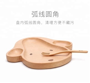 Nouveau Design Bande Dessinée Créative Chiot Chien Forme Bonbons Plat Dessert Plaque Acacia <span class=keywords><strong>Naturel</strong></span> Enfants En <span class=keywords><strong>Bois</strong></span> Dîner Plaque - Product Image 3
