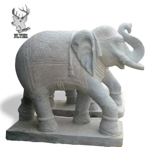 Doğal taş bahçe dekorasyon büyük heykeli yaşam boyutu açık büyük afrika taş fil durumu satılık