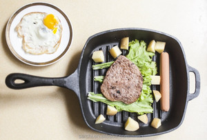 Wholesale Steak <strong>Grill</strong> Plate BBQ Enameled Cast Iron Metal <strong>Grill</strong> <strong>Pan</strong> - Product Image 5