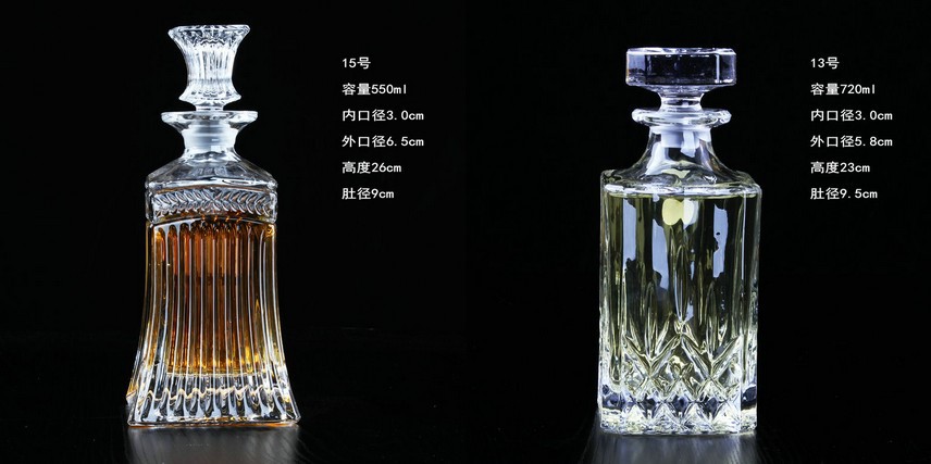 hot sale glass whiskey bottle/glass whiskey decanter/whiskey glass carafe