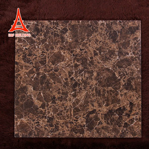 室内瓷器600x600地板室内地板棕色抛光全大理石瓷釉瓷砖客厅 - Product Image 6