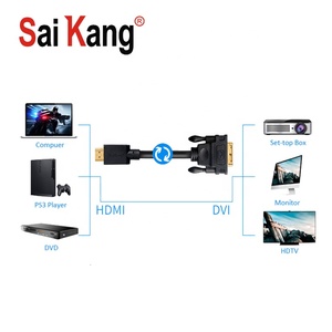 SaiKang 144Hz Radio Shack Gold Connector Bộ Chuyển Đổi Mở Rộng Bộ Chuyển Đổi Âm Thanh Máy Tính 4 Chân Màn Hình Kép 0.5M Cáp Hdmi Sang Dvi - Product Image 5