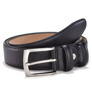 Sabuk Formal Kulit Asli untuk Pria, Ikat Pinggang Bisnis Klasik Full Grain dengan Gesper Tunggal untuk Pria - Product Image 5