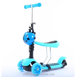 Hot koop EN71 goedgekeurd nylon dek kids 3 wiel scooter, goede kwaliteit kids seated scooter, groothandel funny kids wiggle scooter