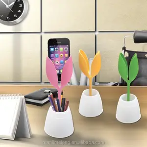 Creative Design Tulp Vorm Mobiele Telefoon Houder Koreaanse Briefpapier Pen Box