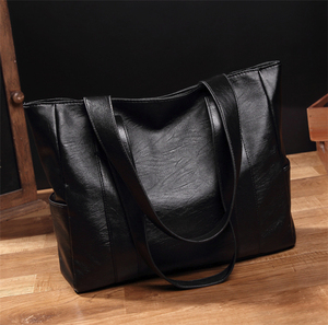 Borsa a Tracolla <span class=keywords><strong>Grande</strong></span> in Pelle PU Nera con Cinghia Larga per <span class=keywords><strong>Donna</strong></span>, Vendita Calda - Product Image 3
