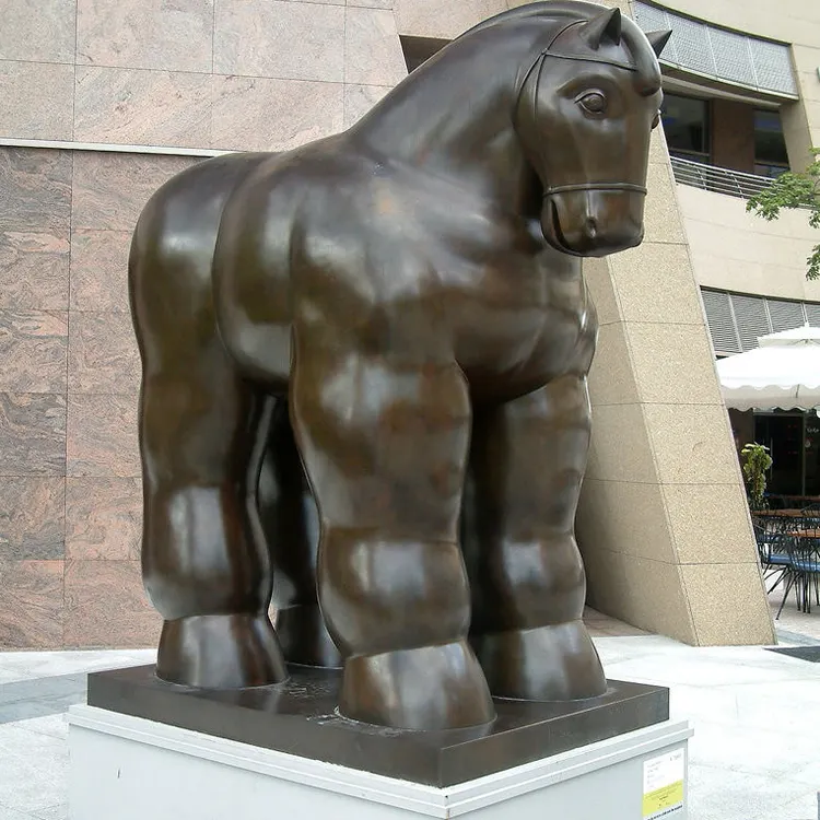 Bronze art Foundry Outdoor Metal Bronze statue fernando botero horse for Park decoration