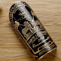 Etiquette Stannum en métal avec logo gaufré personnalisé de haute qualité pour bouteille de vin