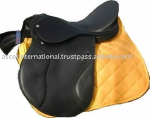 Selle de cheval d'endurance en cuir véritable noir marron sangle de saut réglable sans arbre logo personnalisé équipement pour cheval vente en gros - Product Image 4