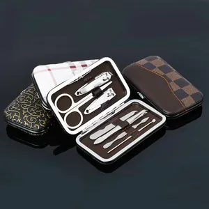 Cheap Price 7 Pieces Eyebrow Nail Care Manicure Pedicure Set Nail Travel Grooming Kit