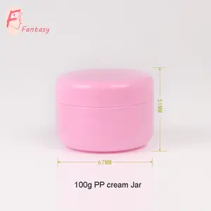 Venta al por mayor de lujo envase cosmético embalaje 100g color rosa material plástico PP vacía cara frascos de crema