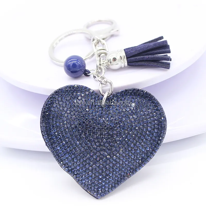 Cuore Diamante Del Sacchetto di Keychain Chiave di Cristallo Anello con Pendente Nappa Sacchetto di Champagne Pendente di Fascino di Keychain