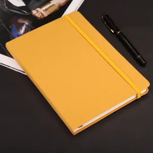 Tùy chỉnh Tạp Chí In Màu Máy Tính Xách Tay Sản Xuất Cuốn Sách Notepad Da Ban Nhạc Đàn Hồi Băng Dây Đeo Xanh Màu Đỏ Màu Xanh Màu Xám Nhật Ký