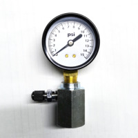 2.0 "15PSI โลหะผสมทองแดงต่ำ Bourdon หลอดก๊าซ Manometer ตราสาร Lpg เครื่องวัดความดันก๊าซควบคุม