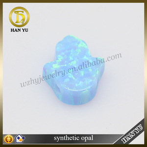 Fascino pietre sintetiche blue <span class=keywords><strong>opal</strong></span> hamsa/mano forma opale perle prezzo - Product Image 2