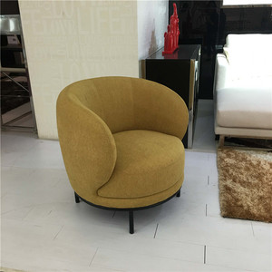 Modern <strong>Round</strong> Fabric <strong>Sofa</strong> <strong>Chair</strong> with Metal Legs Chinese Design Style Living Room Furniture for Home Use <strong>Sofa</strong> - Product Image 1