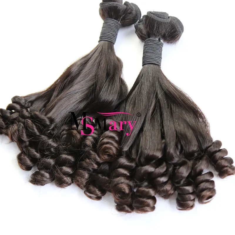 Cutícula dibujada doble de grado 12A, cabello humano rizado de Rosa alineado, Funmi indio virgen, venta al por mayor, fabricación de cabello