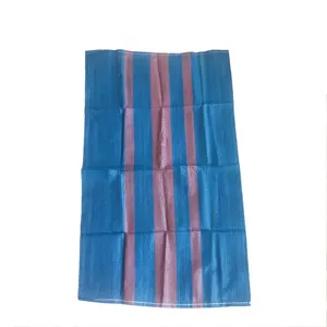 Morocco Africa 50kg blue and red band polypropylene /pp woven corn seed agricultural plastic packaging bag