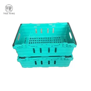 Bulk Perforated Custom Virgin PP Fish Farm Stackable Bale Arm plastic Fishing Storage Basket For Supermarket