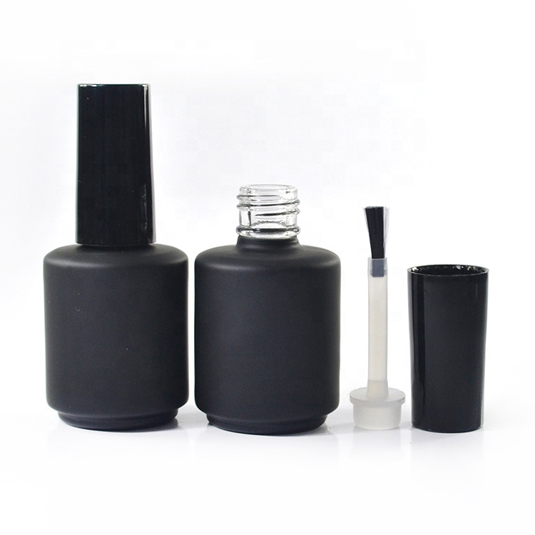 Fancy 5ml 7ml 9ml 10ml 11ml 13ml 14ml 17ml empty clear amber matte black glass uv gel nail polish bottle with brush