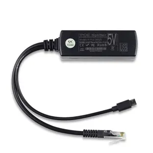 Divisor PoE activo, artículo nuevo, alimentación sobre Ethernet, 48V a 5V, 2.4A, IEEE, 802.3af, microusb