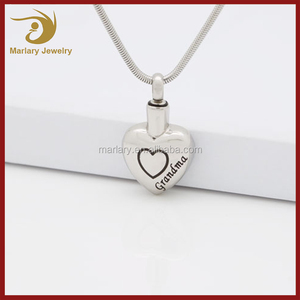 Memorial de La <span class=keywords><strong>Abuela</strong></span> y El Abuelo Corazón Cenizas de Cremación Recuerdo Colgante <span class=keywords><strong>Collar</strong></span> de La Joyería - Product Image 2