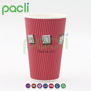 Bastante surtida alta de Usuario evaluación bajo precio al por mayor doble pared vasos de papel rizado con flores - Product Image 6